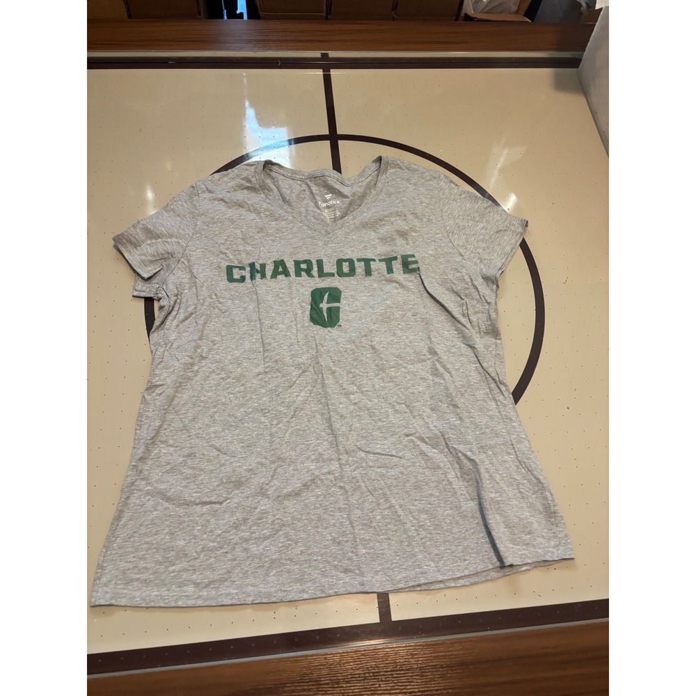 063 Fanatics Charlotte 49ers Womens 2XL V-Neck Graphic  Gray Heathered UNCC